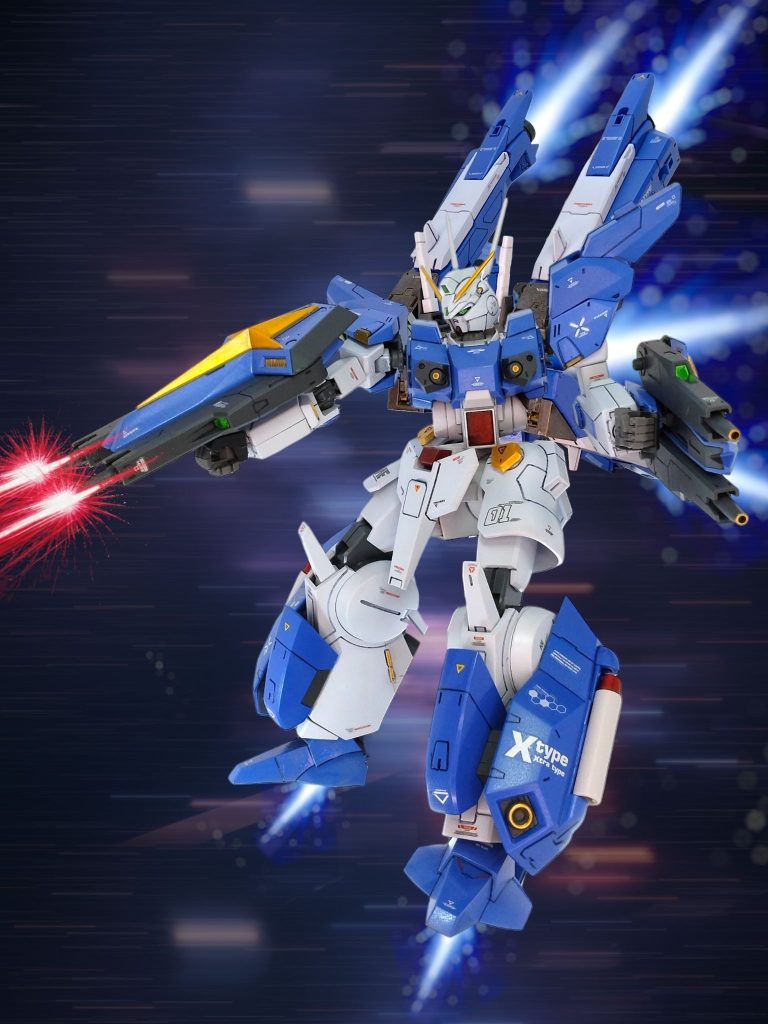 腕はHGの間接なので、ゼノビアを付けると重くてへたります(gundam-kao10)なので間接の補強もしています！