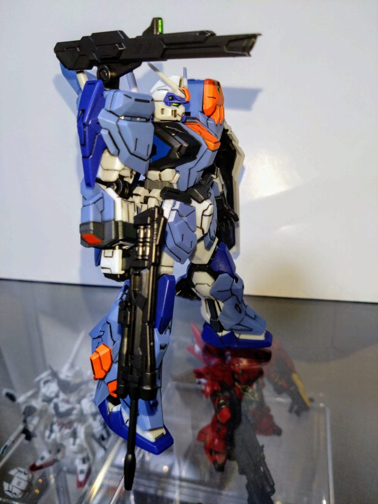 水性ホビーカラーはタイヤブラック、オレンジ、ガンダムホワイト、黒鉄色、インディブルー、イエローグリーン、グレーバイオレットを使用しました。