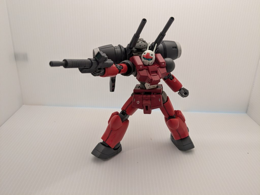 多分格闘戦は、連ジDXよろしくステゴロになるのでしょうか。。。デミバーディングからのパーツは、シタデルカラーで筆塗りしています。腰側面の3mm穴に適当な武器をマウントしたかったのですが、良さげなものがありませんでした。