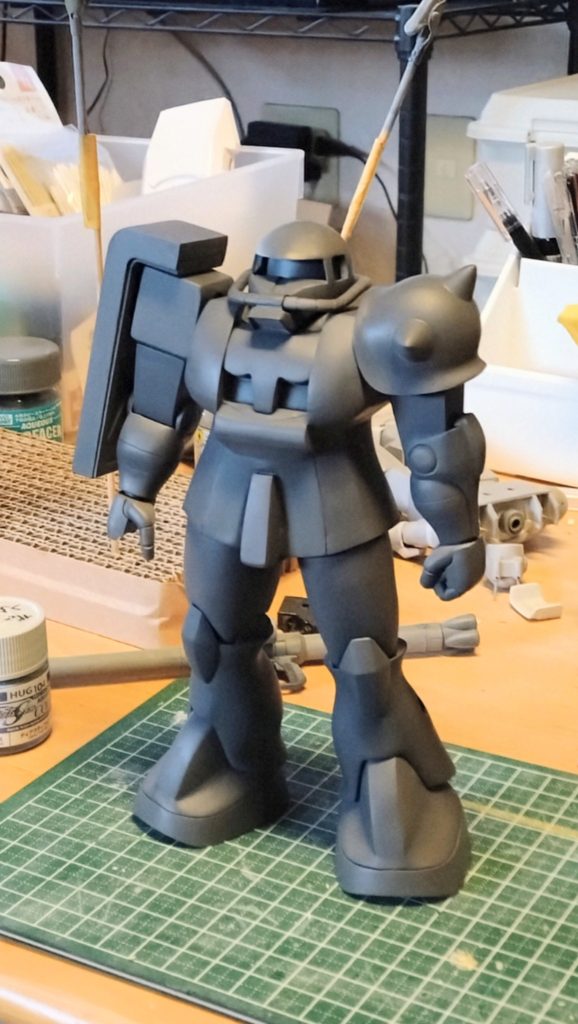 グレーサフを吹いて清水式筆塗りに挑戦