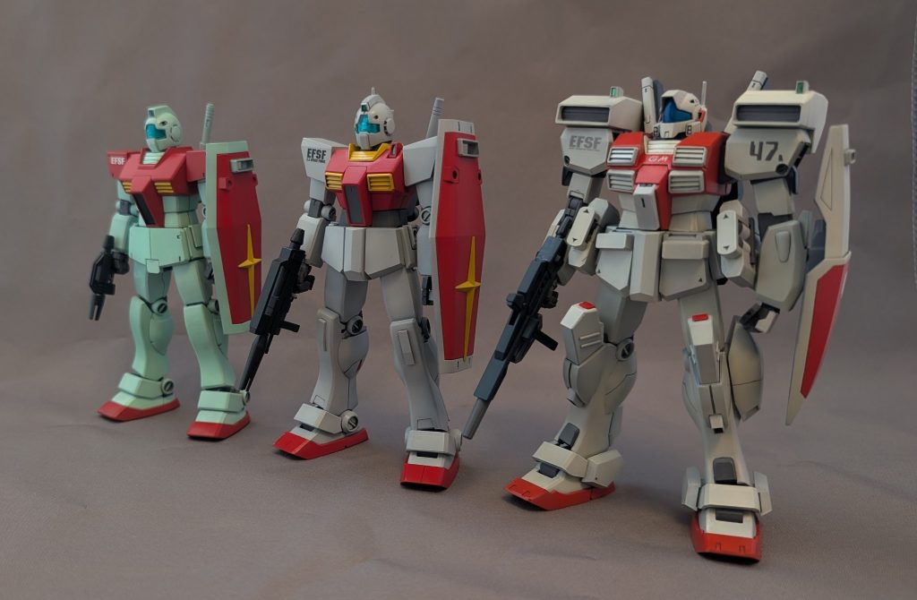 今回はガンダムベース限定のジム3機セットを使用しましたので、ジム、ジムⅡも完成させました。