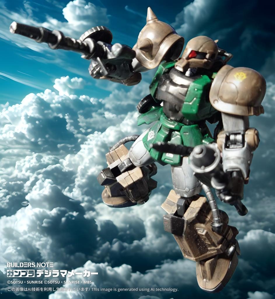 作品名：ザク小隊、揃う<p>　全てGフレームのザク　角付きだけ無印なので、二の腕や腿の裏が…</p>
