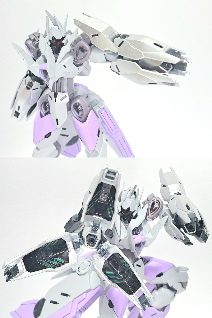分離したビームブレイサーを両腕に装着することも可能。