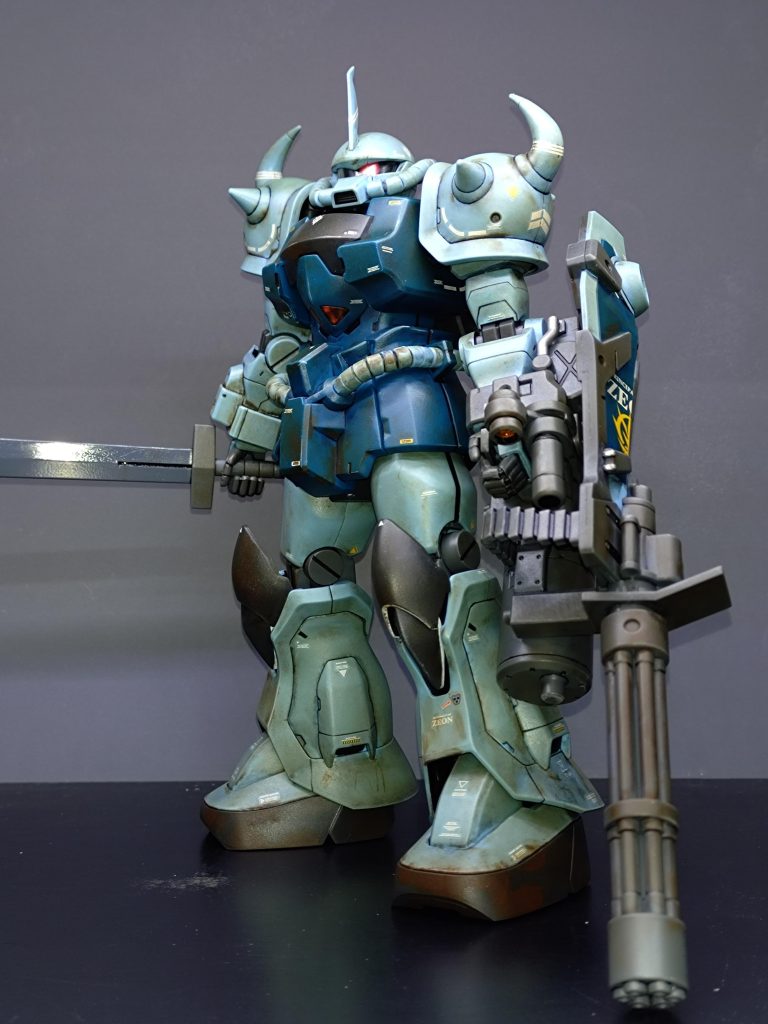 ウェザリングはHGより大きいので作業は楽だったが、逆に大きい故に広い面積に変化を付けるのが難しかったですね。その内の慣れれば何とかなるかも知れない…