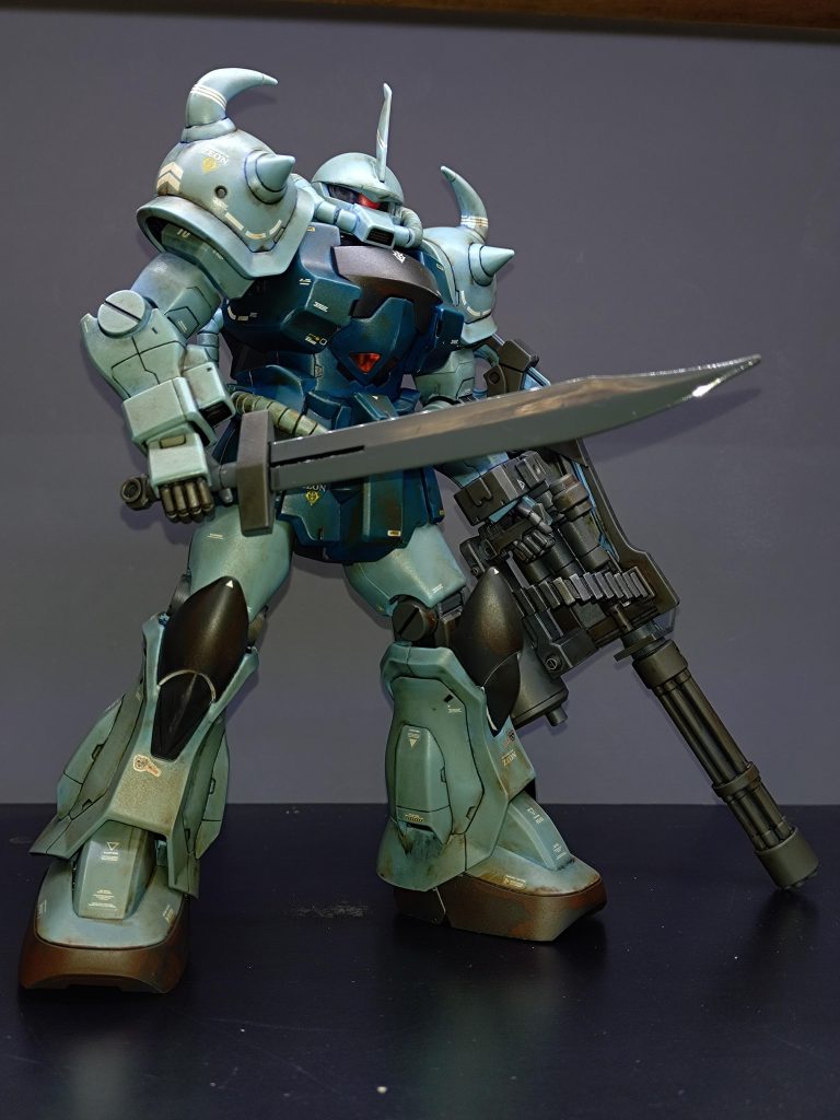 ブレードの部分だけつや有りのスプレー吹いてます。ウェザリングの習作という感じの製作となりました。また精進したいですね。