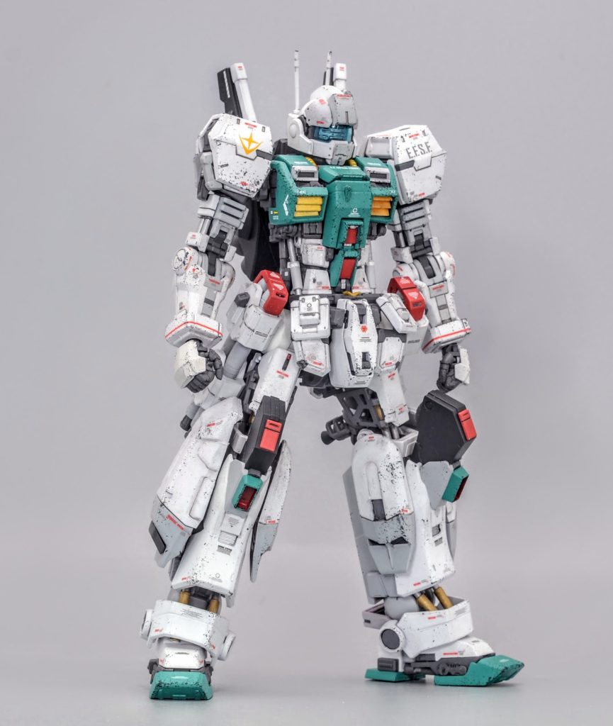 MGジムをベースにRGガンダムの腹部やSEED、00系の手足をミキシングして製作しました