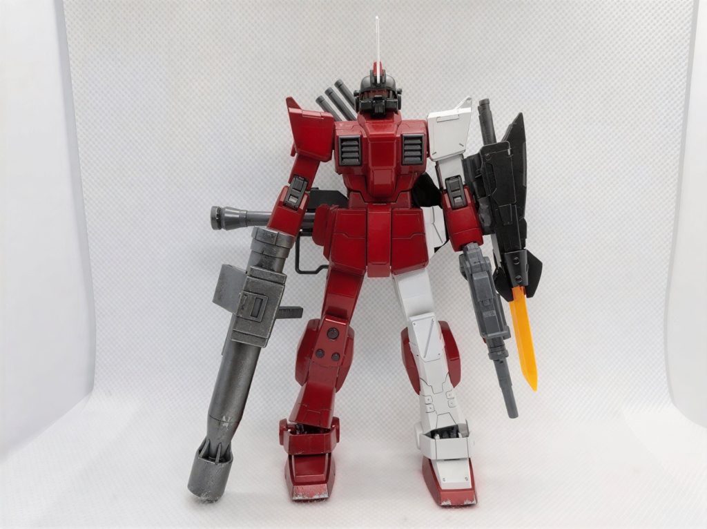 ジムRRヒートスパイク装備。こちらも同じく陸戦型ジムを改修した機体でヒートスパイク装備になります。尚本体そのものは同じです。こちらの完成も2026年の3月です。