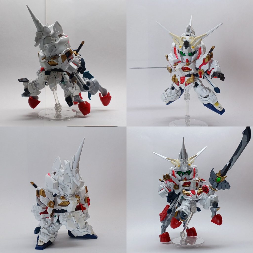 途中の写真新しく買い足したSDEXと騎士ガンダムのケンタウロスパーツ以外は、前回のパーツとジャンクパーツで作り直しました。