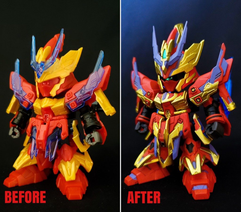 張遼サザビー尖らせて塗ってます。塗り分けが一番大変でした。