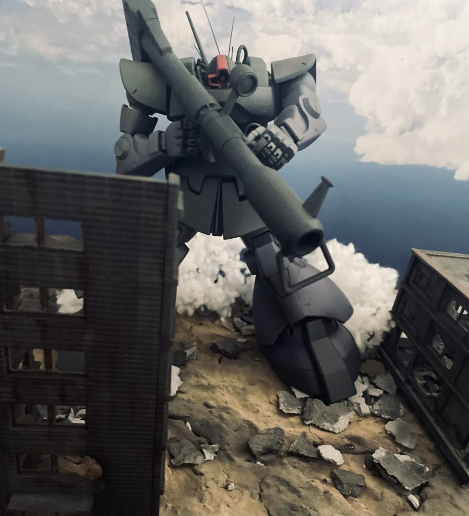 08小隊での市街戦をイメージしています。ジオラマベースは別途市街戦用にアップデート中です。ホバークラフトで市中を駆る絵を妄想しています。