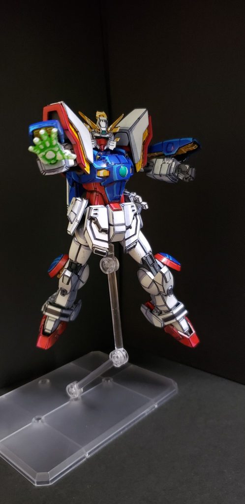 マッシブでメリハリも効いてて強そうです。ちなみにゴットガンダムは通常時でこのスーパーモードのパワーだそうで、強いはずですね。