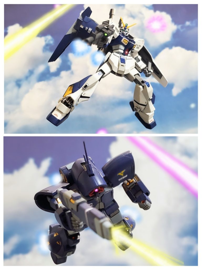 空間戦闘と違い、地球の重力下では燃費効率も本来の機動力も削がれるガンダムモルオルト。それでもSFSに乗るマラサイ部隊を相手に単機のまま上空を飛び回り撃墜していく…。そして、多対一の状況でも切り抜けていくゼロのモルオルトに１機のアッシマーが接近する。そのアッシマーのパイロット、ラス・ハンニバル大佐は、モルオルトの機体性能、適応条件下を見極め勝機ありと判断し、ついに単機でゼロに仕掛ける。