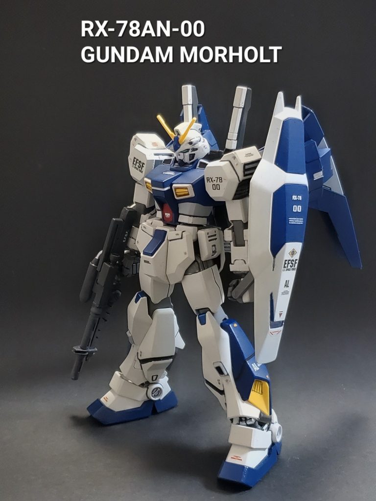 続いては第二幕の主役機ガンダムモルオルト✨ゼロ・ムラサメの機体として用意しましたモルオルト。彼の乗る候補機体が幾つかありましたが、長らく温存(５年くらい？🤔)していて作りたかったので、今回ガンダムトリスタンを採用しました🙌大きな改修はしませんでしたが、カラーリングを少し変更して製作してます👍️✨