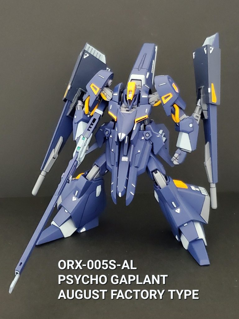 まずは第一幕の主演を務めましたレイラ・レイモンドの搭乗機サイコギャプランオーガスタ研究所仕様です😊🎶アクト・ケンプファーを失った彼女の新たな機体として用意しました。グリプス戦役では様々な可変MAが登場しましたが、レイラのイメージに合うのはギャプランしかない‼️と思いを選びました👍️使用キットは温存していたプレバンのTR-5フライルー。ギャプランは初製作なのでヘタにいじらず忠実に製作しました🤭💦