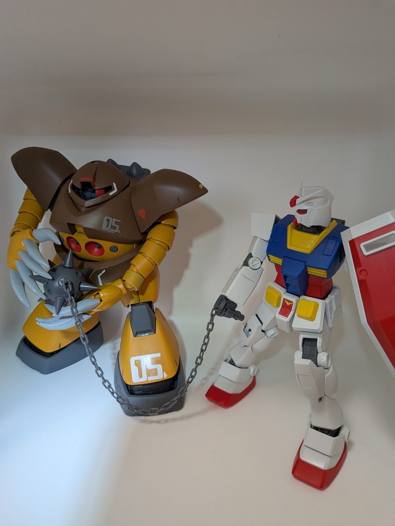 Pガンの中の人に協力してもらってハンマー持ち余談Pガン、リアタイGアーマー、カトキガンダム（リペイント）…といった感じてオジキだけて3体塗装予定があります😅最後までご覧いただきありがとうございました！フォロー、コメントもお待ちしております♪