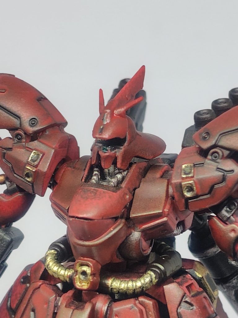 モノアイも塗ってるんですが頭を開かないと見えません(zaku-kao4)
