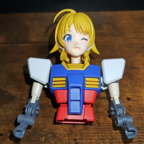 MS少女ガンダム風プラモの上半身の途中まで完成。計画した通りに出来ていて、前作のMS少女より出来栄えもよくなっていて順調に作れている。&nbsp;（1枚目）
