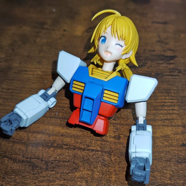 MS少女ガンダム風の上半身がだいたい完成。前回のMS少女の時より雑味もなく、計画もしっかりめなので、今回の出来は悪くないと思う感じ。