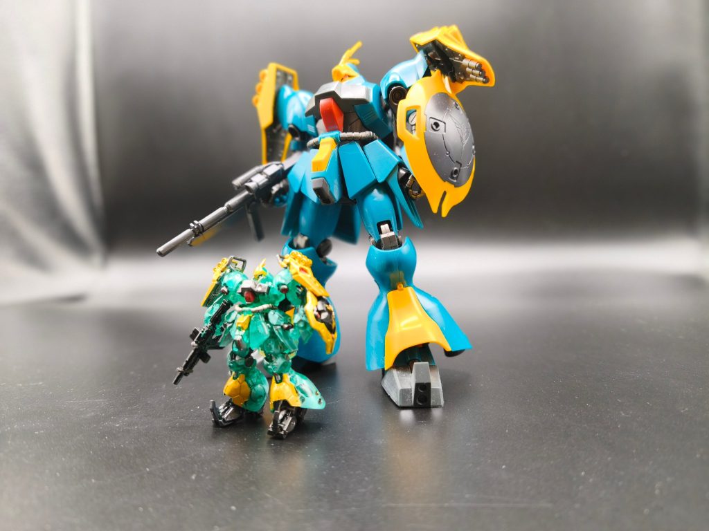 作成中偶々入手したHGと!サイズ感とアレンジ具合が良き(gundam-kao7)G