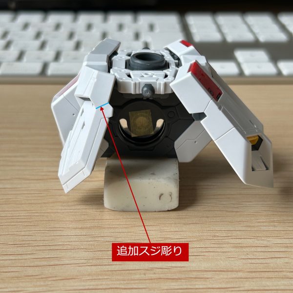 Ver.Ka版オリジナルのバーストモード（サイコフレーム露出）をもっと活かしたいので、チラ見えサイコフレームをもう少し増やしていく改修も同時に行っていきます。（3枚目）