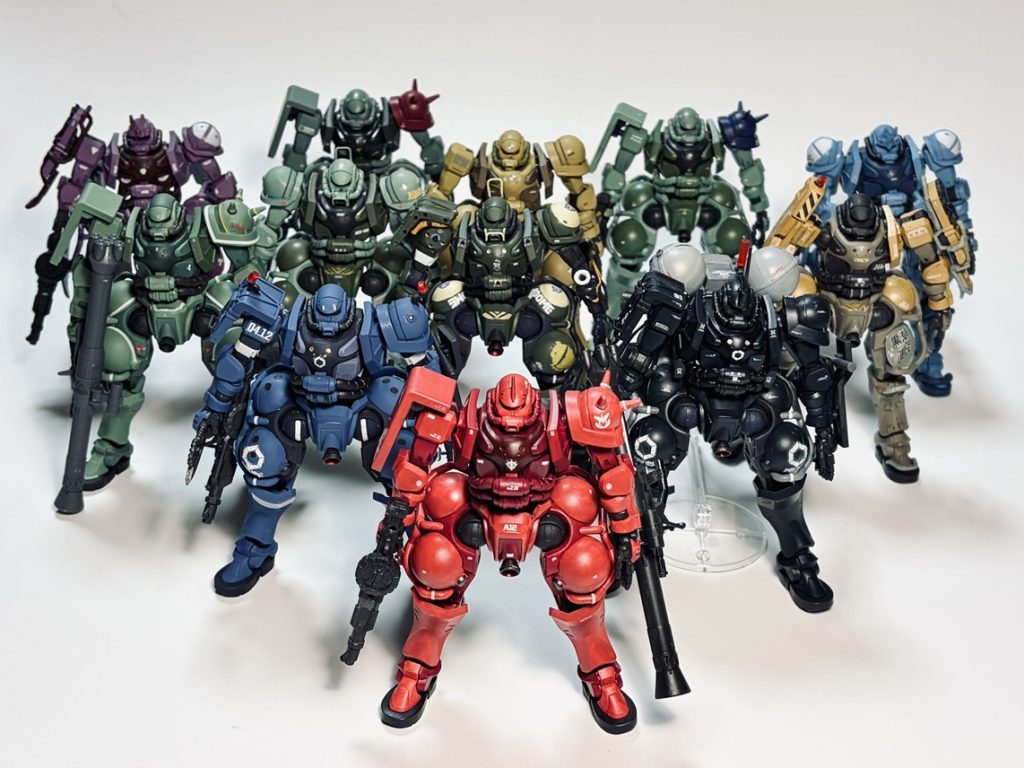 ジークアクス公式メカページ掲載ザクのコンプリート、でした。初めて見た時はあれだけ嫌悪感すら持っていたのに、こんなにハマるとは夢にも思いませんでした。今じゃ大好きなデザイン、ガンプラです。&nbsp;