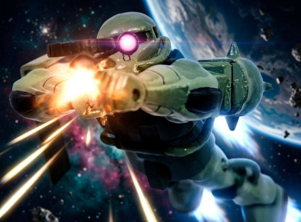 デジラマで迫力あるシーンに(zaku-kao2)