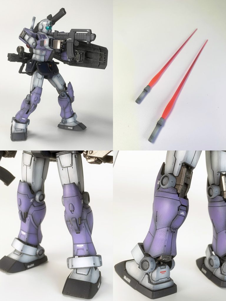 ジムインターセプトカスタムが欲しいけど手に入らないので、カラーリングだけでも…と思い制作しました。グラデーション塗装に軽めのウォッシングで仕上げました。&nbsp;