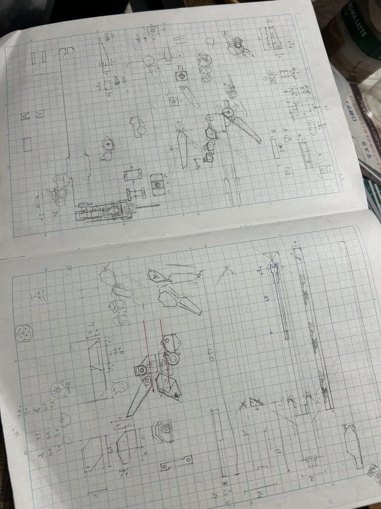 落書き。5mm方眼紙で書くとプラ板工作しやすいよ！