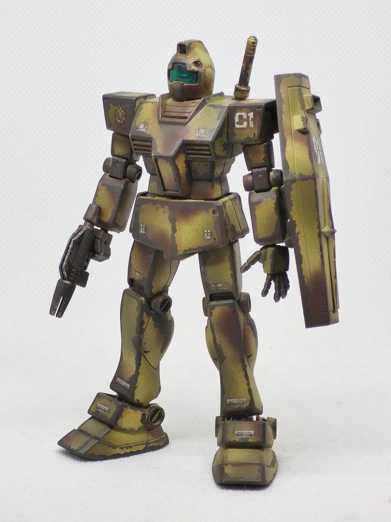 思いっきり錆々に。デカール貼り後、艶消しクリヤーでオーバーコートして完成です。