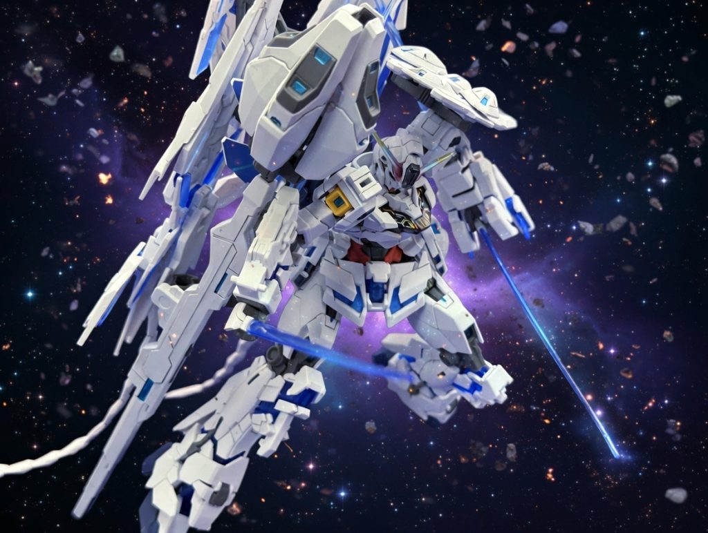 そしてビームサーベルとビームトンファーの同時構え一応アームドアーマーXCにつけているビームサーベルをキャリバーンのものと入れ替えてます