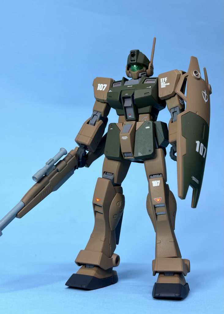 HG ジム・スナイパーⅡを陸戦用カラーに全塗装。4月6日ジムの日合わせに制作しました。