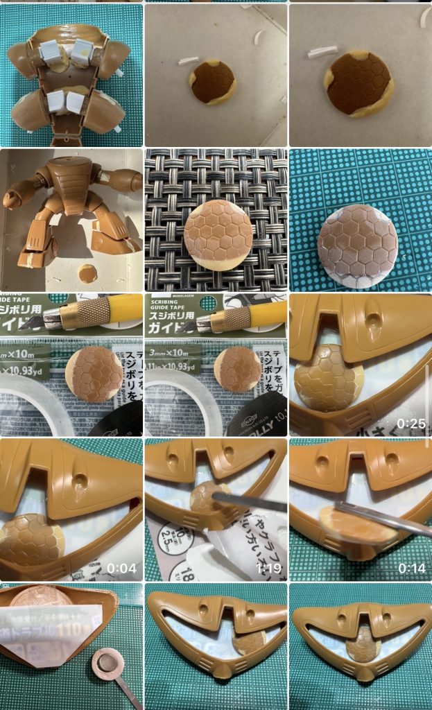 3/28-3/29 胴体にポリキャップ仕込んだり、モノアイ加工したりしてます。ネオジウム磁石が便利ですね。