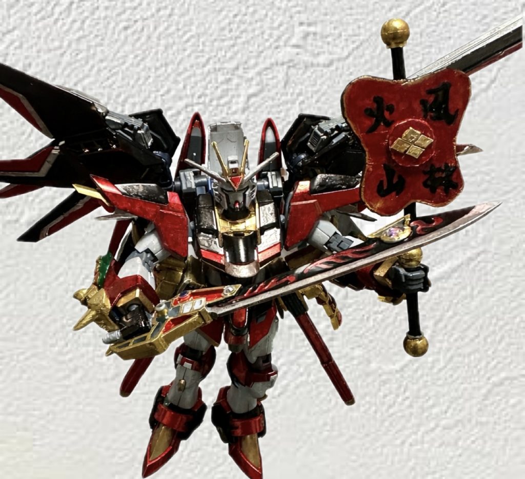 武器のもう一つは武田信玄の軍配をイメージしてプラ板とプラ棒で作りました