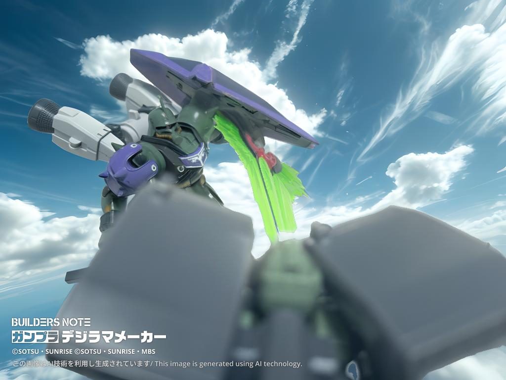 「ルクレ！」　ドリスはスロットルレバーを引き上げ、上昇した。しかし間違いであった。ヒルデマリーは機体を急速旋回し、ファランクスを放つ。腕部装甲で受けきると、そこにはビーム・トマホークの剣先がスタークジェガンを指差していた。「くっ…！」