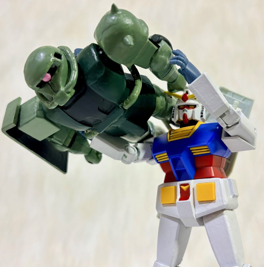 作品名：ロボットプロレスと野外撮影。<p>今日投稿したザクのボツになったカットと4月に入り、暖かくなったので、フィギュアライズスタンダードの仮面ライダー1号で久しぶりの野外撮影を行った。 やっぱりデジラマより自然の風景で撮った方が「良い画」を撮れるね(gunda [&hellip;]</p>
