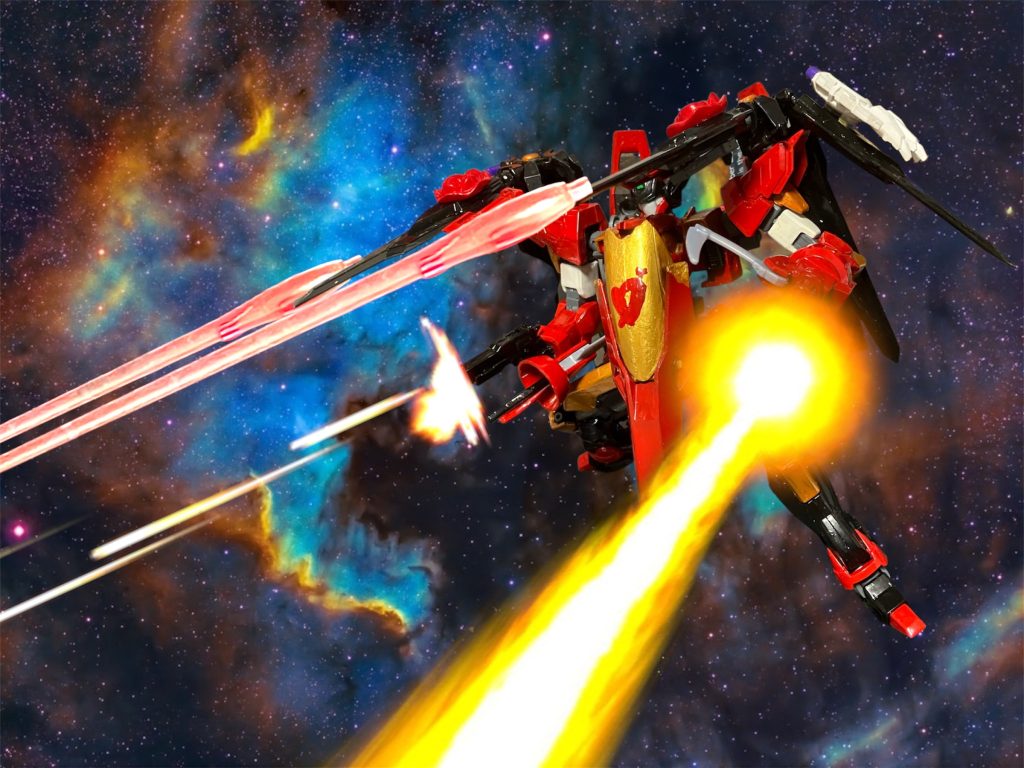 一斉射。ドッズコートに追加されたバインダーガンで火力も増える。