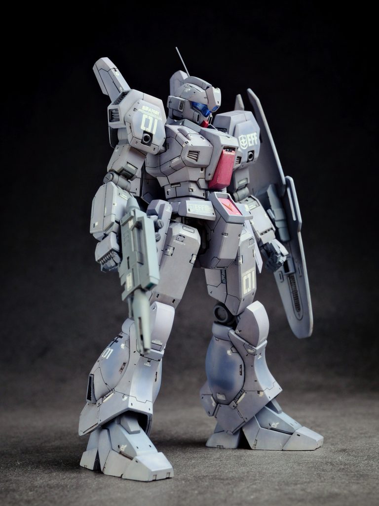 設定上は宇宙世紀90年代初頭で、北米の軍事基地に少数配備された機体で、主にジムのパイロットが新世代の機体に慣れるためにいくつかの訓練任務を実施するため、装備面では在庫の武装を使用していた。🤗