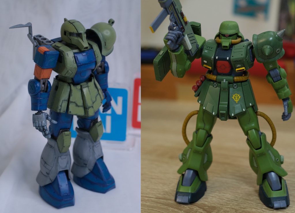 今度の主役は先月完成しました旧ザクと数年前スジボリ練習用のザク2改。先ずはスジボリの初練習相手、今は初ジオラマの練習相手、ザク2改先生、誠にありがとうございます🙇