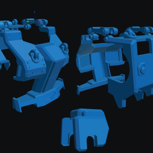 誠意をもって製作のつもりですが…本当はチョバム部コクピットハッチもフリップオープンとかその下のスカート上部に腰曲げ追随可動部とか付けたいんだけど…際限ないのでこのぐらいで一度テストプリントして、完成後、後日の推敲に持ち越そうかと…メンタルはイケイケですが、僕の身体側が疲れたので…(^^;)。如何なもんでしょうか？(笑)春はだめだなぁ…。寝る、そして続く。（2枚目）