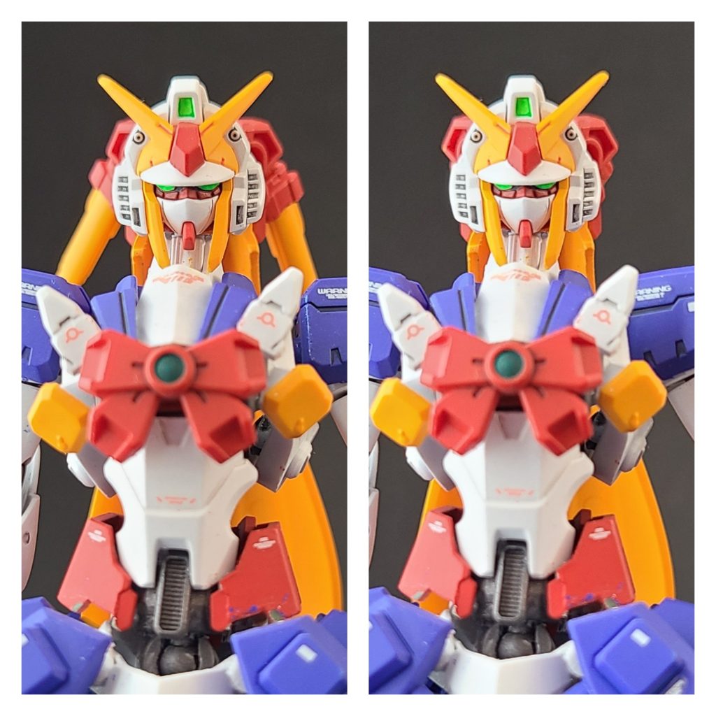 サーベルを抜いた状態でも違和感ないように調整しました