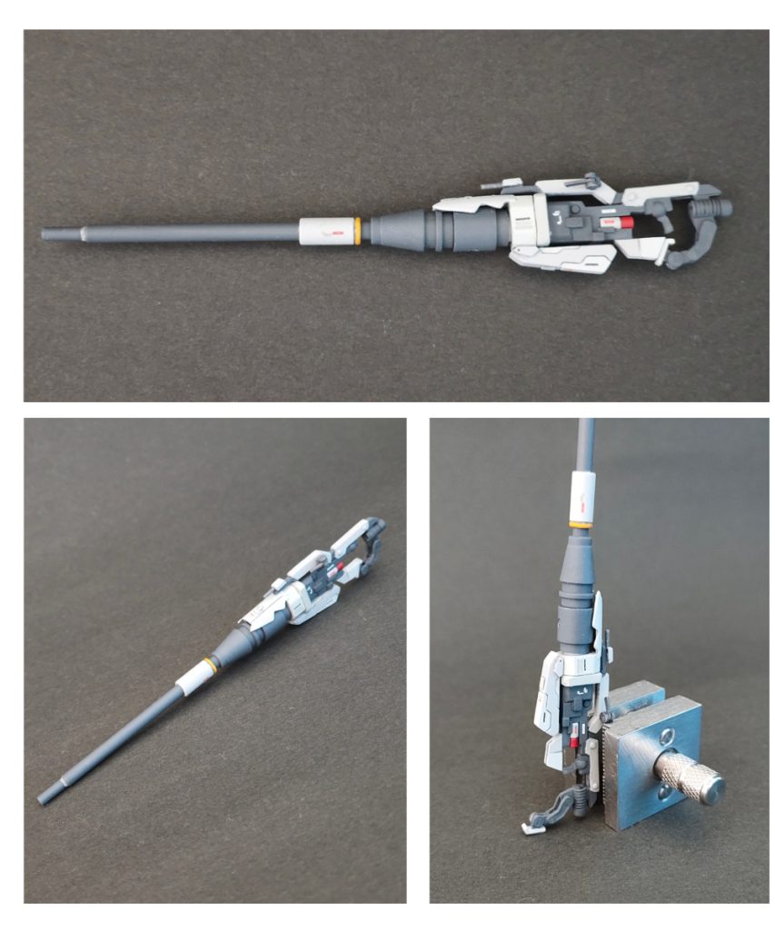 ハイパーメガバズーカランチャー。全然制作するつもりはなかったのですが、可動化で両手持ち挑戦したいなと制作。何とか両手持ち出来てほっとしております。縦持ち時にランディングギアみたいなものをギミックで出来るようにしてます。