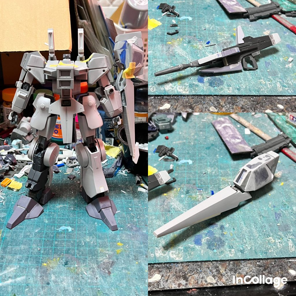 塗装前腕と足カバーは小改造でＭｋ-Ｖに寄せました