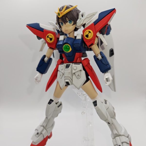 MS少女ウイングガンダムゼロTV版風プラモの本体完成。MS少女製作3作目だけど大分とバランスはとれて、MS少女っぽい感じに出来上がっている感じ。後は武装。（1枚目）