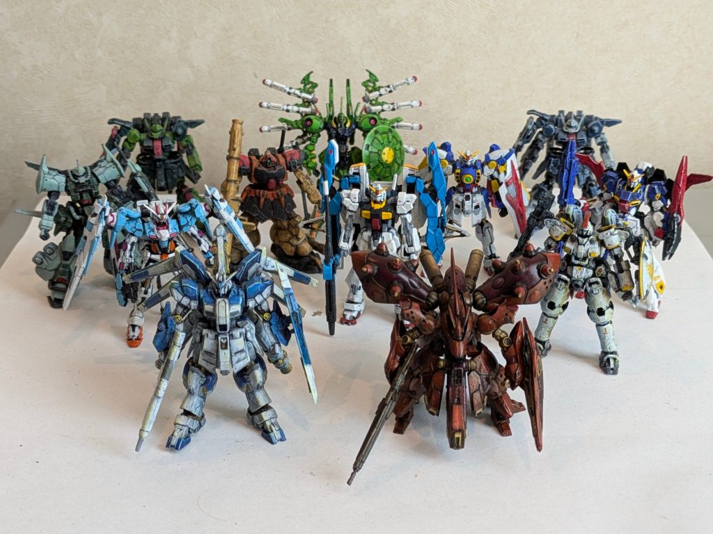 仲間入りガンダム系白塗装は苦手で、今回一度塗装をやり直したので反省。お立ち寄りいただき、ありがとうございました。