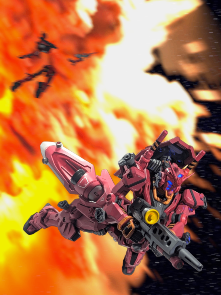 完成後はデジラマ沼に浸かっております旧1/144EX‐Sガンダムのパッケージアートをイメージした一枚