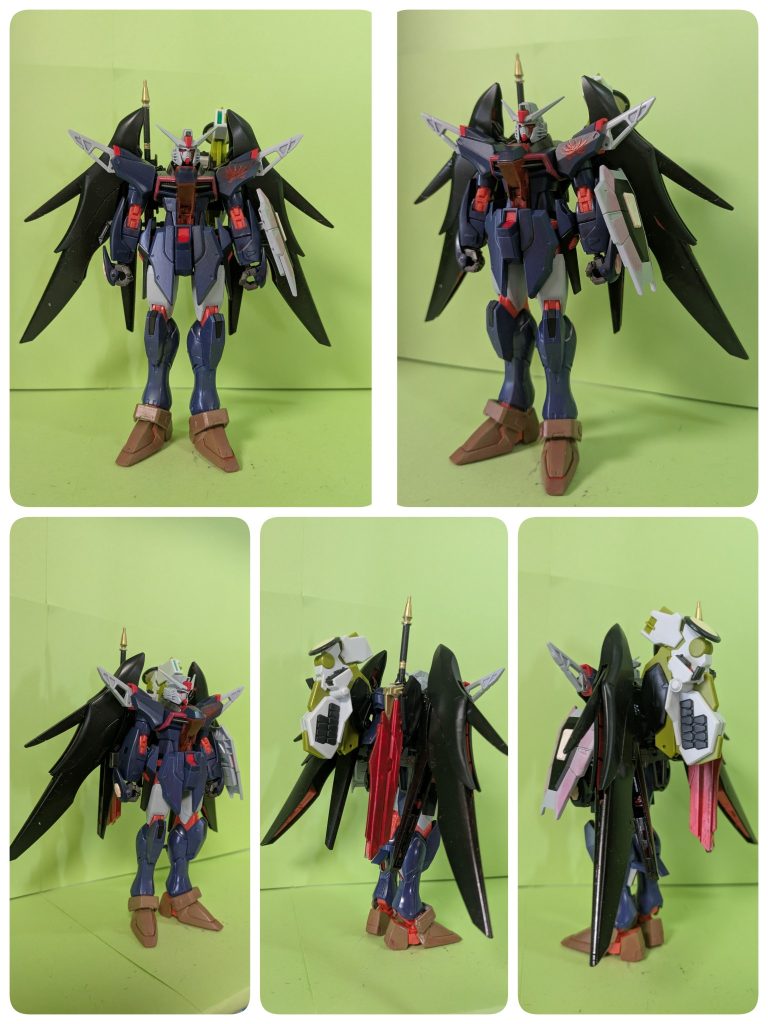 本作品はデスティニーガンダムSPECII最終決戦イメージカラーを塗装したもの。塗装は烏天狗の羽を生やした紺（黒）のセーラー服をイメージしたものである。よく見るとワインレッドの色を重ね塗りしている。これは返り血を浴びまくって赤く染まっている設定だ。