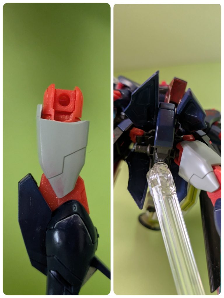 本機の小改造として股関節部分を削った。