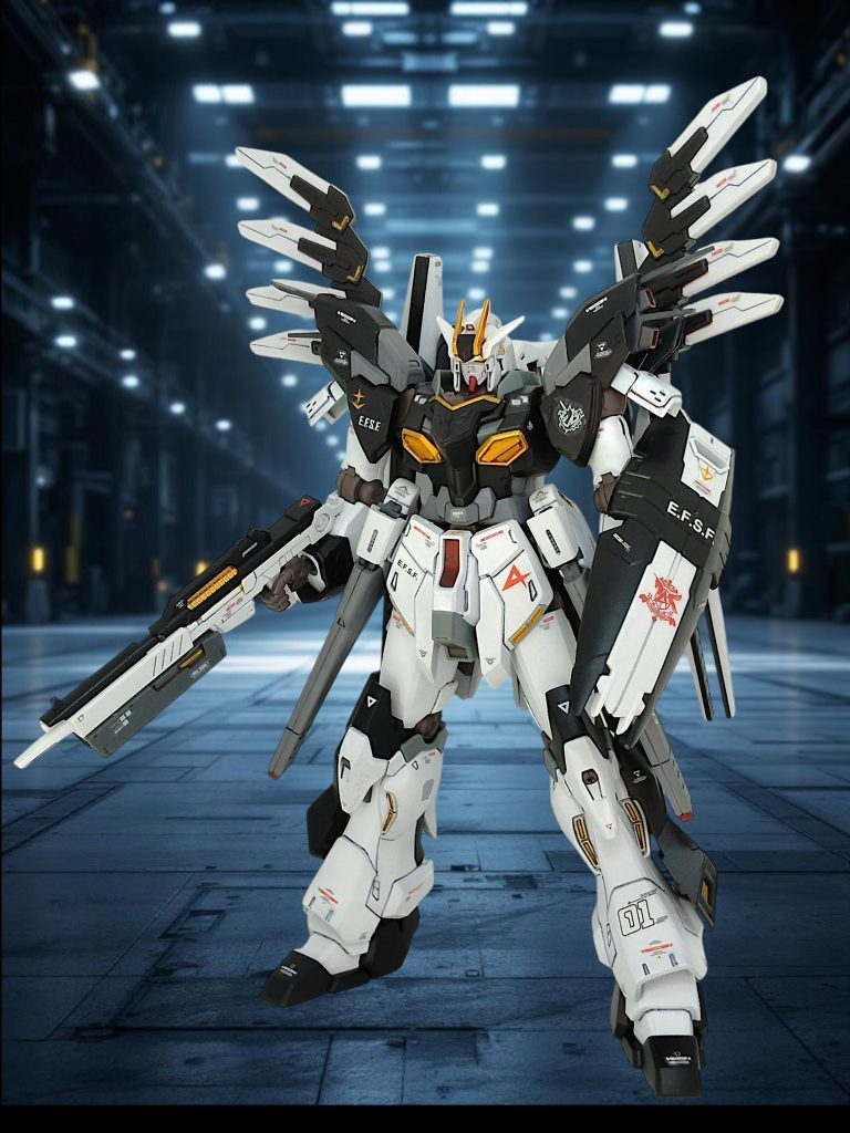 ニューガンダムの実戦データと引き換えに、アナハイム社がアムロ専用として提供したＭＳネオジオンに譲渡されるはずであったシナンジュ・スタインをベースに、2種のファンネルなど試作兵器を各所に装備&nbsp;それではしばしお付き合いください・・・(gundam-kao8)