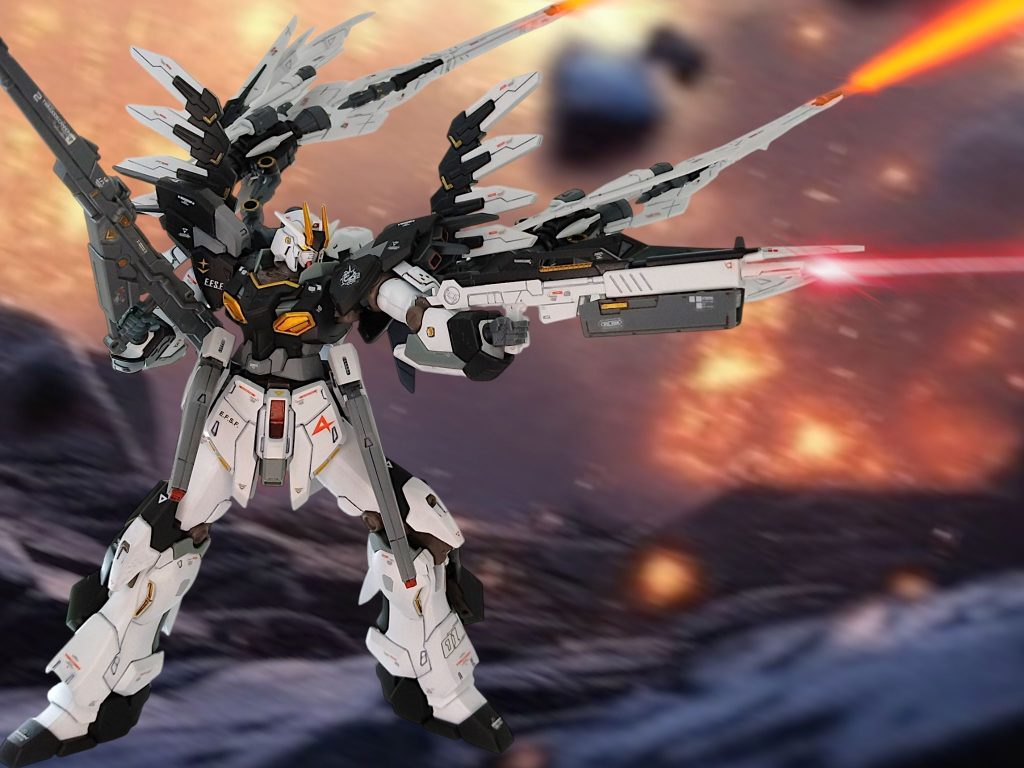 手持ちはロングメガバスターと、ニューガンダムのBR下部にグレネードケース的なものを着けたものを準備BRは結構お気に入りです(gundam-kao6)
