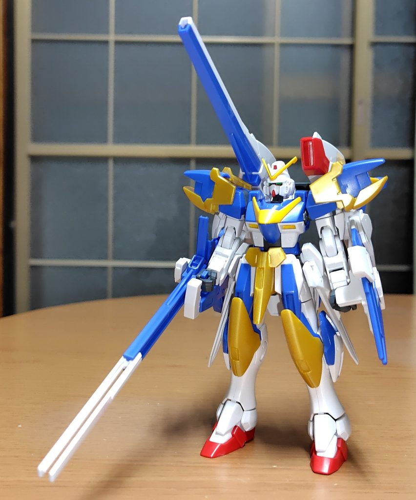 アサルトとバスターを両方装着した全部乗せ❗️V2アサルトバスターガンダム形態である。